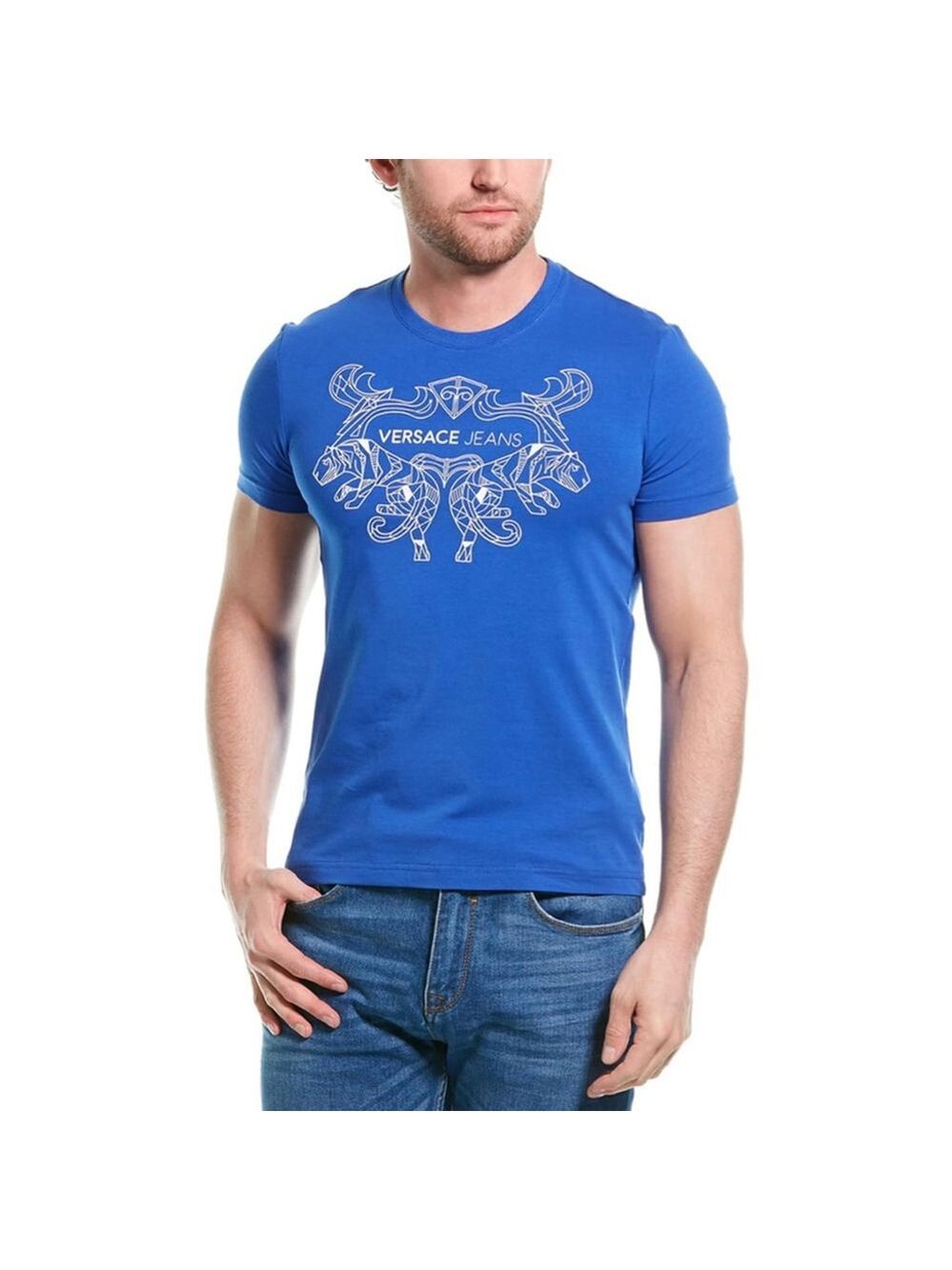 Versace Jeans T-Shirt Blue/Gold Size S Authentic
